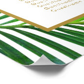Moderne Palm Blätter Strand Hochzeitsstift Poster (Ecke)