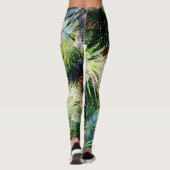 Moderne Palm-Blätter tropisches abstraktes Design Leggings (Rückseite)