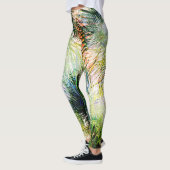 Moderne Palm-Blätter tropisches abstraktes Design Leggings (Links)