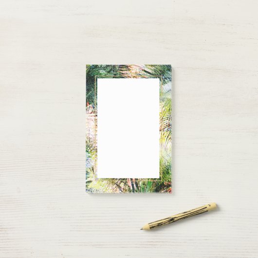 Moderne Palm-Blätter tropisches abstraktes Design Post-it Klebezettel (Auf Schreibtisch)