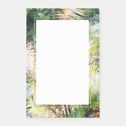Moderne Palm-Blätter tropisches abstraktes Design Post-it Klebezettel (Vorderseite)