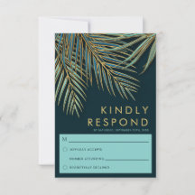 Moderne Palm Gold Aquamarin Tropical Beach Hochzei