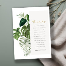 Moderne Palm Green Leafy Tropical Foliage Hochzeit