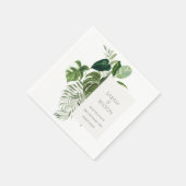 Moderne Palm Green Leafy Tropical Foliage Hochzeit Serviette (Ecke)