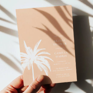 Moderne Palm Peach-Brautparty-Einladung Einladung