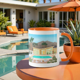 Moderne Palm Springs Pool House Tasse Mitte des Ja