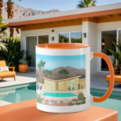 Moderne Palm Springs Pool House Tasse Mitte des Ja
