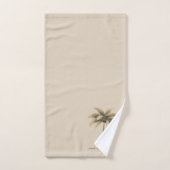 Moderne Palm Tree & Script auf Beige Badhandtuch Set (Handtuch)