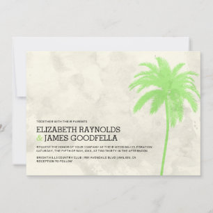 Moderne Palm Trees Beach Hochzeitseinladungen Einladung