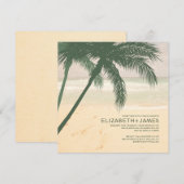 Moderne Palme-Leinwand-Hochzeits-Einladungen Einladung (Vorne/Hinten)