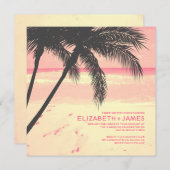 Moderne Palme-Strand-Hochzeits-Einladungen Einladung (Vorne/Hinten)