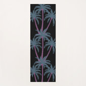 Moderne Palmen auf schwarz Yogamatte (Vorderseite)