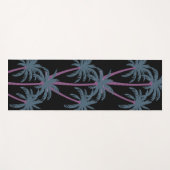 Moderne Palmen auf schwarz Yogamatte (Vorderseite (Horizontal))