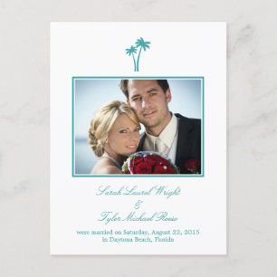 Moderne Palmen-Hochzeitskündigung Ankündigungspostkarte