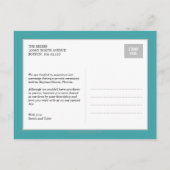 Moderne Palmen-Hochzeitskündigung Ankündigungspostkarte (Rückseite)