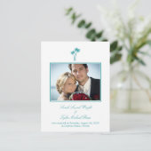 Moderne Palmen-Hochzeitskündigung Ankündigungspostkarte (Stehend Vorderseite)