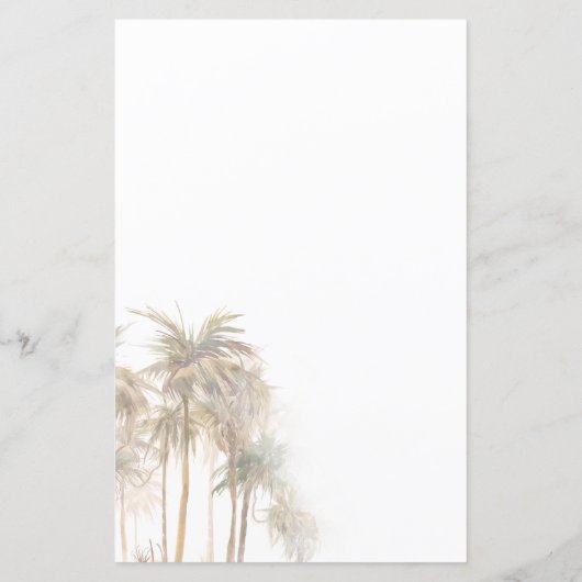 Moderne Palmen Küstenhochzeit Einladung (Rückseite)