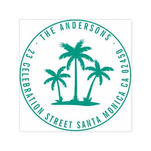 Moderne Palmen rund um die Rücksendeadresse von Fa Permastempel (Design)