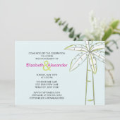 Moderne Palmenbaum Verlobung Einladungen (Stehend Vorderseite)