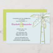 Moderne Palmenbaum Verlobung Einladungen (Vorne/Hinten)