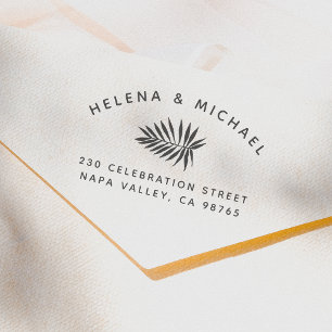 Moderne Palmenleaf-Rücksendeadresse Hochzeit Gummistempel