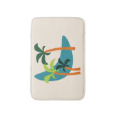 Moderne Palmenoase Mitte des Jahrhunderts Badematte (Vorderseite Vertikal)