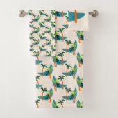 Moderne Palmenoase Mitte des Jahrhunderts Badhandtuch Set (Insitu)