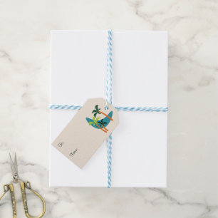 Moderne Palmenoase Mitte des Jahrhunderts Geschenkanhänger