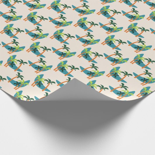 Moderne Palmenoase Mitte des Jahrhunderts Geschenkpapier (Ecke)