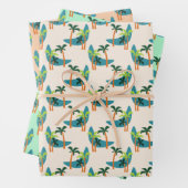 Moderne Palmenoase Mitte des Jahrhunderts Geschenkpapier Set (Beispiel)