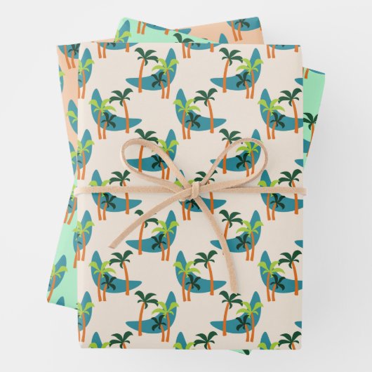 Moderne Palmenoase Mitte des Jahrhunderts Geschenkpapier Set (Beispiel)