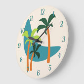 Moderne Palmenoase Mitte des Jahrhunderts Große Wanduhr (Winkel)