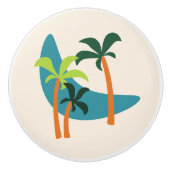 Moderne Palmenoase Mitte des Jahrhunderts Keramikknauf (Vorderseite)