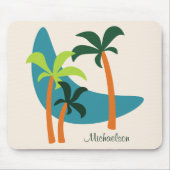 Moderne Palmenoase Mitte des Jahrhunderts Mousepad (Vorne)