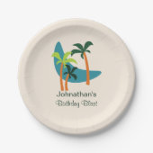 Moderne Palmenoase Mitte des Jahrhunderts Pappteller (Vorderseite)