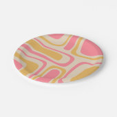 Moderne Palmsprings Retro Abstrakt Pappteller (Schrägansicht)