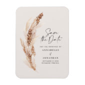 Moderne Pampas Gras Hochzeit speichern das Datum Magnet (Vertikal)