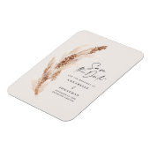 Moderne Pampas Gras Hochzeit speichern das Datum Magnet (Linke Seite)
