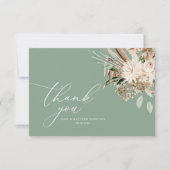 Moderne Pampas Gras Salbei Grüne Hochzeit Dankeskarte (Vorderseite)