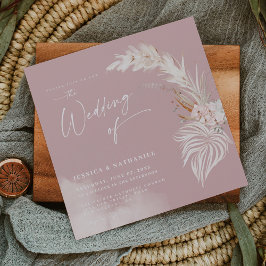 Moderne Pampas Grass Blush Rose Boho Floral Magneteinladung