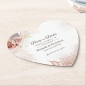 Moderne Pampas Grass Floral Script Save the Date Untersetzer (angewinkelt)
