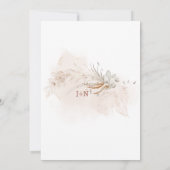 Moderne Pampas Grass Sage Green Floral Boho Hochze Einladung (Rückseite)