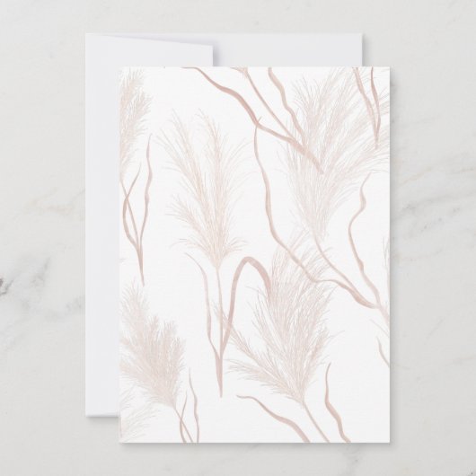 Moderne Pampas Grass Script getrocknete Palmen Hoc Einladung (Rückseite)