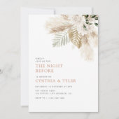 Moderne Pampas Grün boho die Nacht vor Einladung (Vorderseite)
