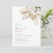 Moderne Pampas Grünpflanzen boho blumenreiche Prob Einladung (Stehend Vorderseite)