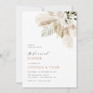 Moderne Pampas Grünpflanzen boho blumenreiche Prob Einladung