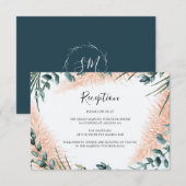 Moderne Pampas Grünpflanzen Hochzeitsempfehlung Begleitkarte (Vorne/Hinten)