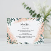 Moderne Pampas Grünpflanzen Hochzeitsempfehlung Begleitkarte (Stehend Vorderseite)