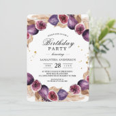 Moderne Pampas & Lila Figes Schönheitsrahmen Einladung (Stehend Vorderseite)