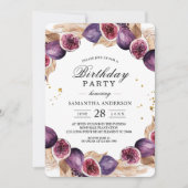 Moderne Pampas & Lila Figes Schönheitsrahmen Einladung (Vorderseite)